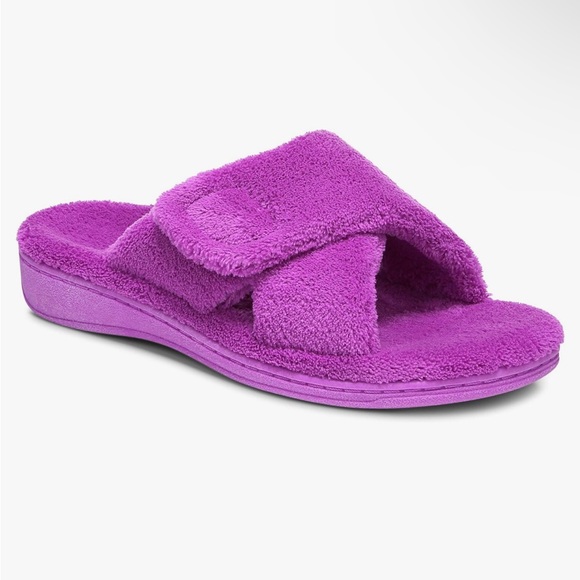 Fuzzy Purple Slide Sandals - Picture 3 of 9
